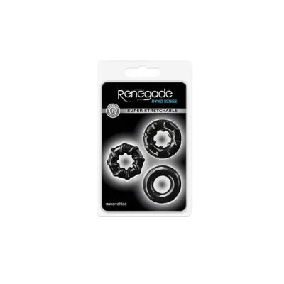 Renegade Dyno Cock Rings Set Of 3 Black