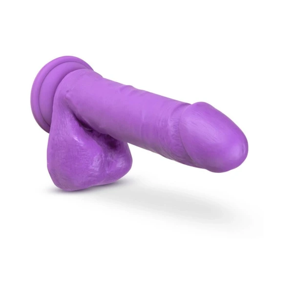 Neo Elite - 8-inch Silicone Dual-density Cock With Balls - Neon Purple