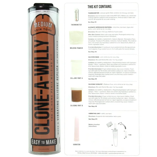 Clone-A-Willy Make Your Own Vibrating Silicone Dildo - Medium Skin Tone