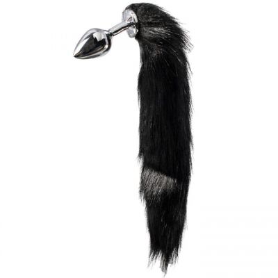 Bondara Vixen Black Faux Fox Tail Metal Butt Plug