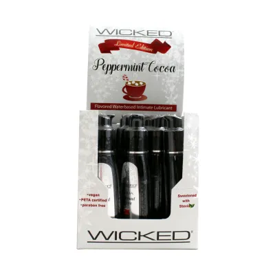 Aqua Peppermint Cocoa Flavored Water Based Intimate Lubricant 12 Piece Display 2 Oz