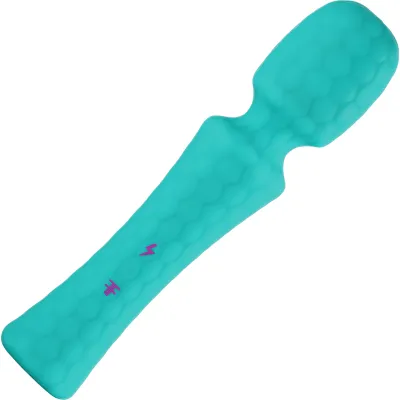 Ultra Wand Rechargeable Silicone Waterproof Wand Style Vibrator By FemmeFunn Turquoise