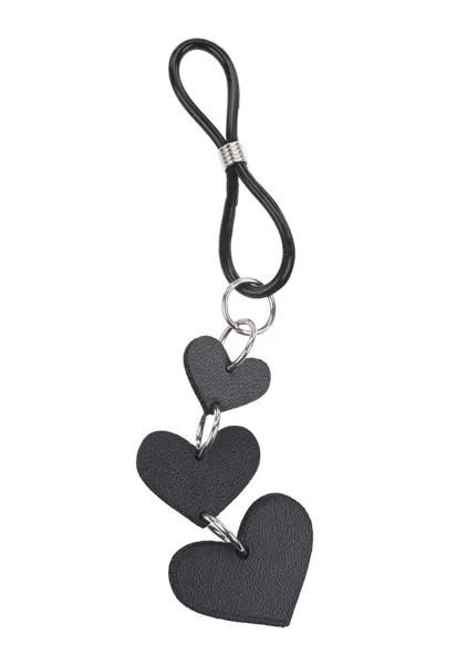 Sex & Mischief Heart Nipple Ties By Sportsheets - Black & Silver