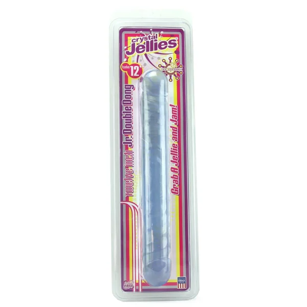 Crystal Jellies Jr Double Dong 12 Inch - Clear