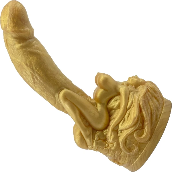 The Futanari 9.5" Silicone Fantasy G-Spot Dildo By Uberrime - Goldfinger