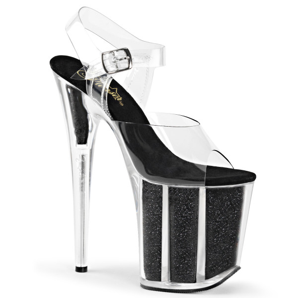 8 inches Heel, 4 inches PF Ankle Strap Sandal W/Glitter Filled Bottom — image 13 of 16