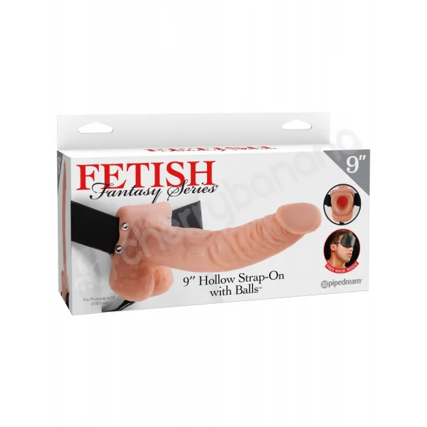 Fetish Fantasy Series Flesh 9'' Hollow Strap-on With Balls