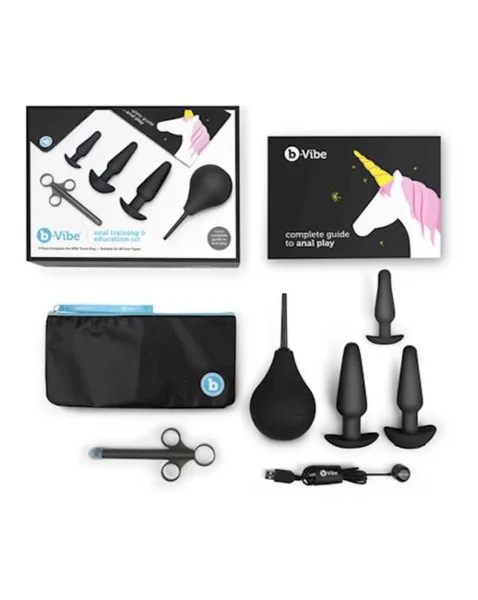 B-vibe Anal Training 7 Piece Education Set - Black - Multi