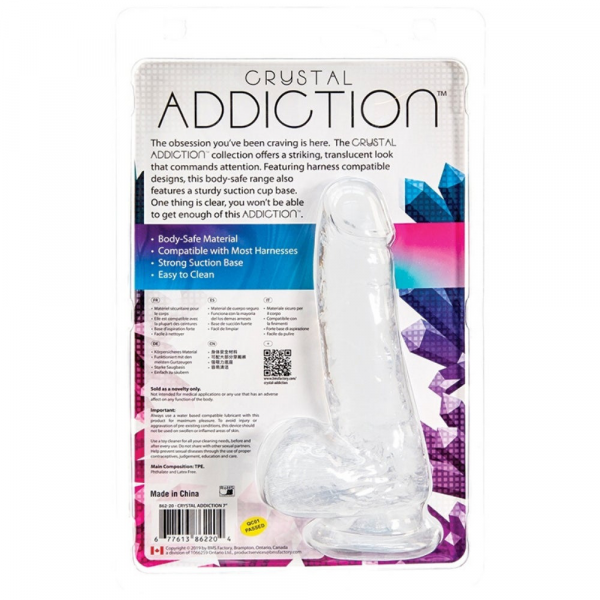 B.M.S. Enterprises Crystal Addiction Dong W/ Balls-Clear 7"