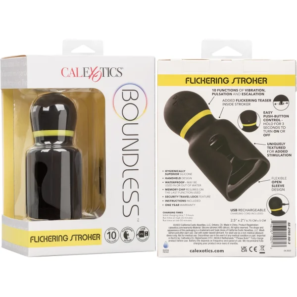 Boundless Flickering Silicone Stroker Penis Masturbator By CalExotics - Black