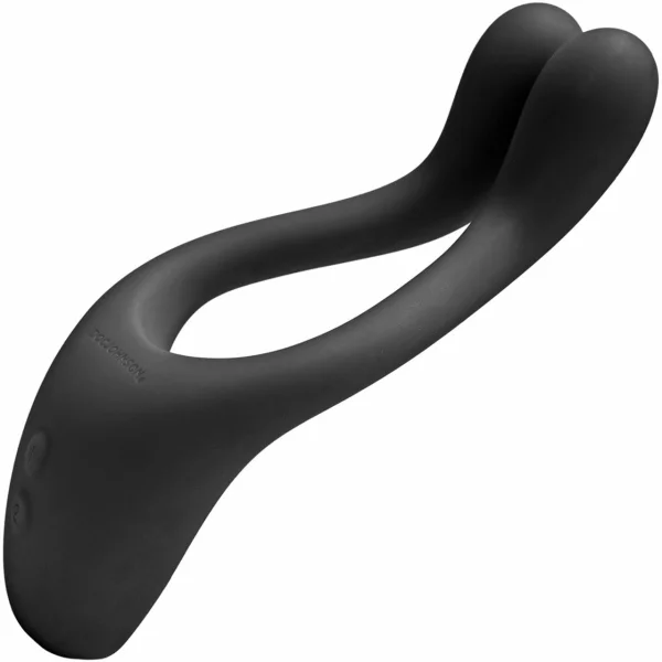 Tryst Multi Erogenous Zone Silicone Vibrator and Cock Ring - Black