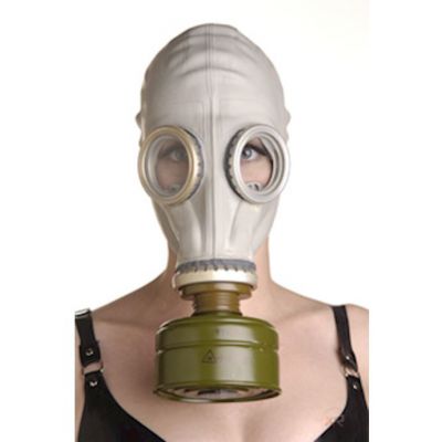 Rubber Gas Mask Hood White