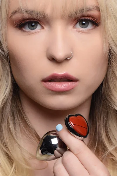 Booty Sparks Gemstones Red Jasper Heart Anal Plug