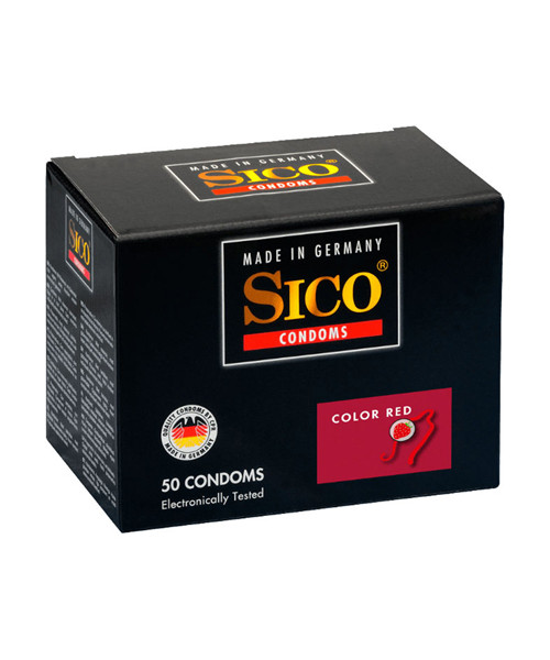 Sico Color Red Strawberry Condoms - 50 Condoms