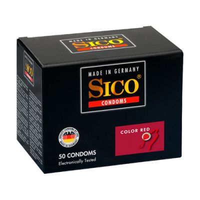 Sico Color Red Strawberry Condoms 50 Condoms