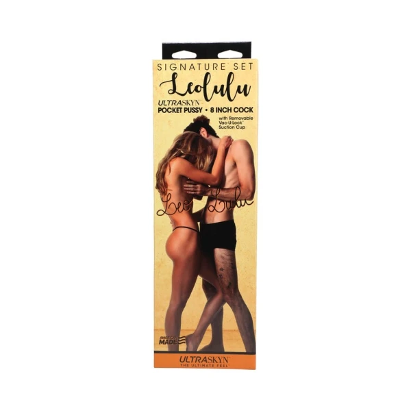 Signature Set - Leolulu - Leo Ultraskyn Pocket Pussy  & Lulu 8 Inch Ultraskyn Cock With Removable Va