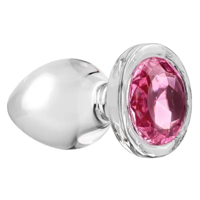 Pink Gem Glass Plug Small Pink
