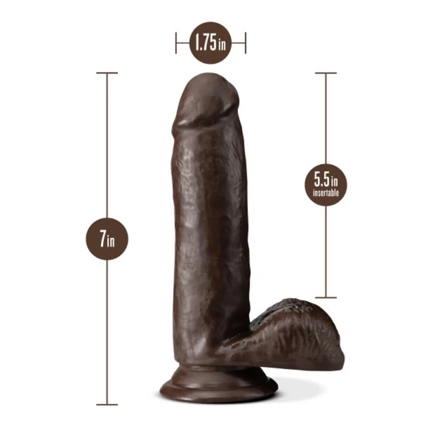 Dr. Skin Plus Posable Dildo With Balls 7 In. Chocolate