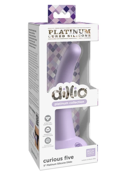 Dillio Platinum Curious Five Silicone 5" Suction Cup Dildo - Lavender