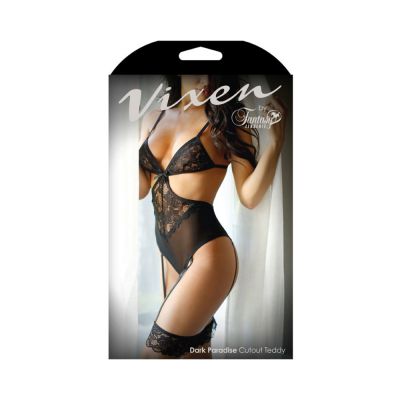 Vixen Dark Paradise Cutout Teddy With Lace Top Garters