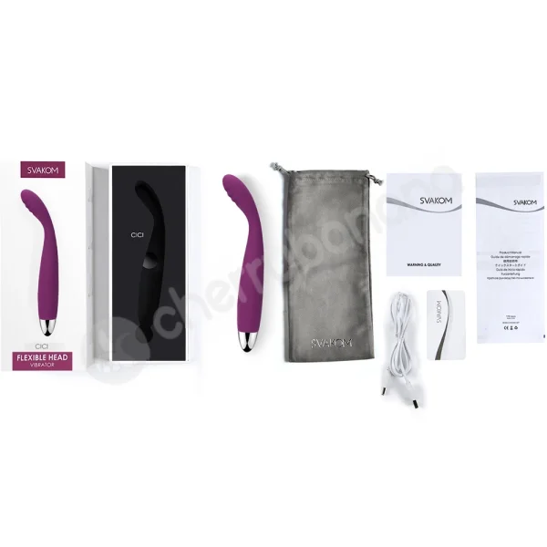 Svakom Cici Slim & Flexible Purple G-Spot Vibrator With Bendable Head