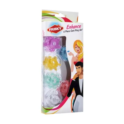 Enhance 6 Piece Cock Ring Set Multi