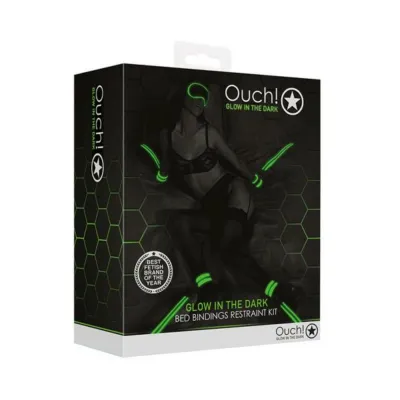 Ouch Glow Bed Bindings Restraint Kit Glow In The Dark Green
