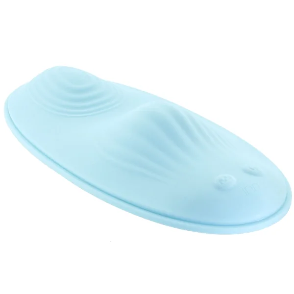 Inmi Wave Slider 28X Vibrating Silicone Waterproof Rechargeable Grinder With Remote - Blue