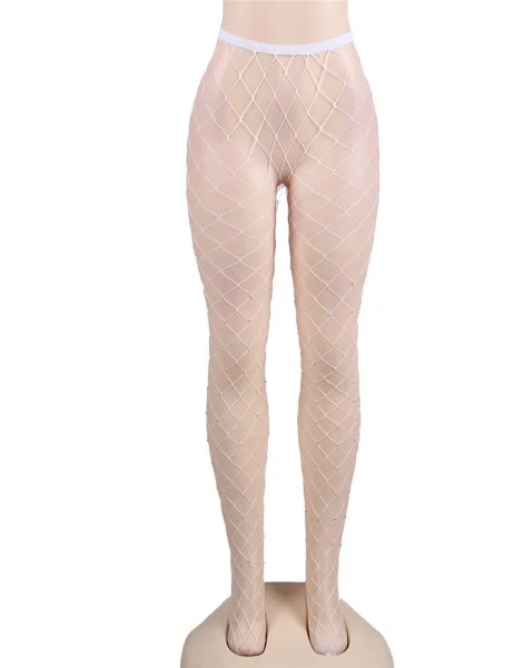 Rhinestone Net Pantyhose - One Size Fits Most