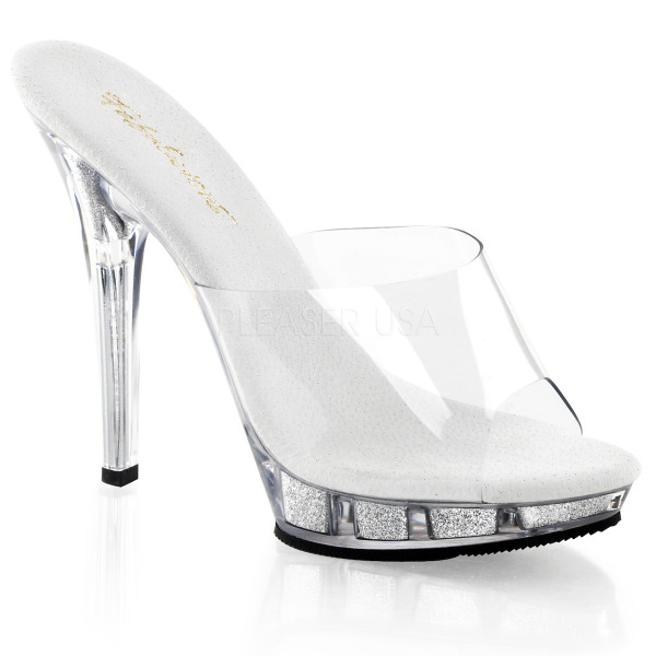 LIP-101 - 5" Heel, 3/4" Glitter Filled PF Slide