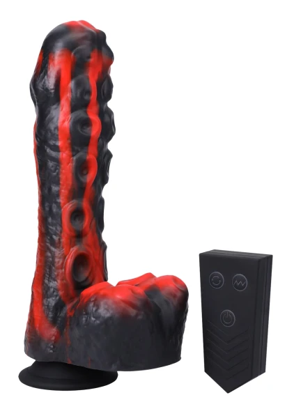 Fort Troff Tendrill Thruster Rechargeable Silicone Mini Fuck Machine Dildo With Balls & Remote - Blue