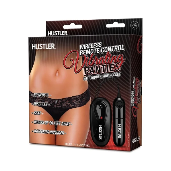 Hustler Remote Control Vibrating Panties Black S/M
