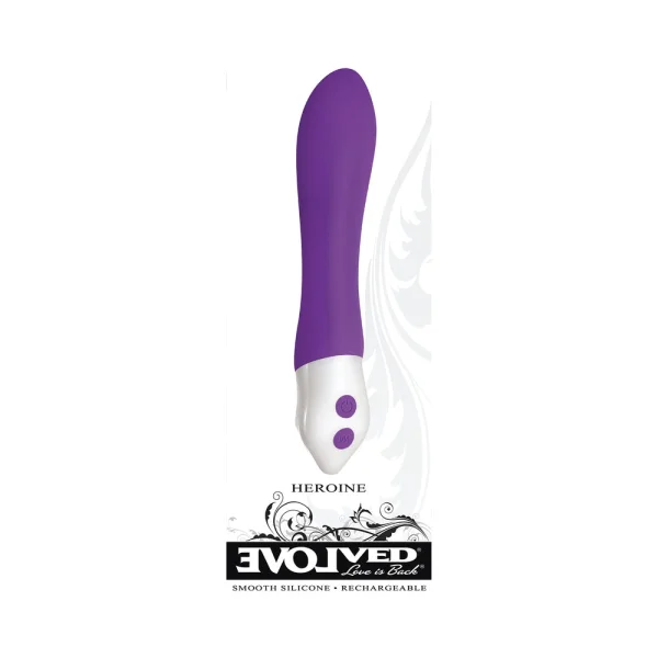 Evolved Heroine Silicone Vibe 7 Speeds And Functions Usb Rechargeable Cord Included Waterproof Purpl — image 5 of 7