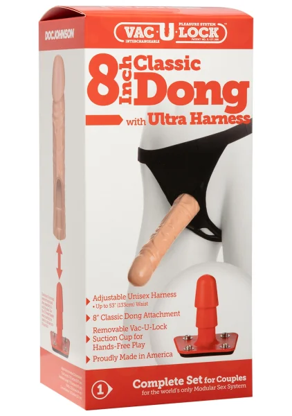 VacULock Ultra Harness 2 And Plug With 8 Inch Dong