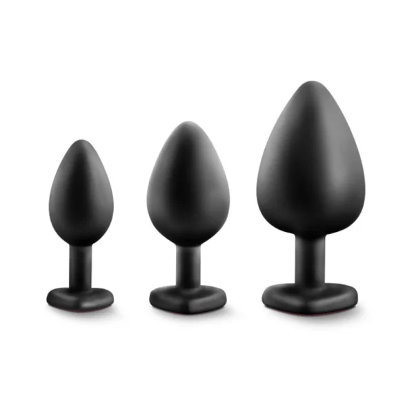 Bling Plugs Training Kit Black with Gem End