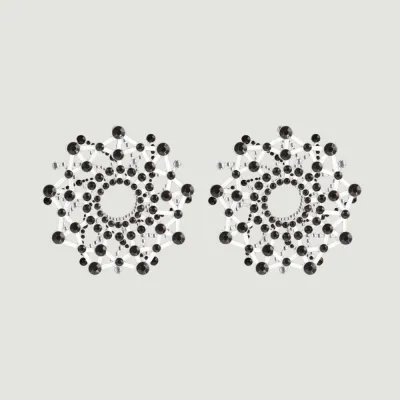 Pretty Pasties Black Beaded Flower Pasties