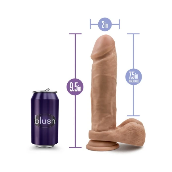Au Naturel 9.5 Inches Dildo with Suction Cup Mocha Tan