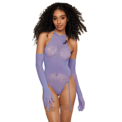 Dreamgirl Seamless Gartered Teddy Gloves