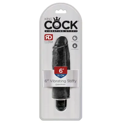 King Cock 6 Vibrating Stiffy Black