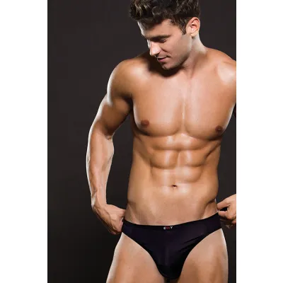 Black Microfiber Thong By Baci