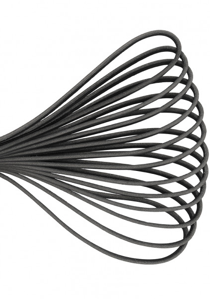 Wooden Handle Belt Whip Flogger Leather - Black - Adult BDSM Toys