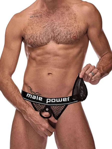 Cock Pit Net Cock Ring Jock - L- XL - Black