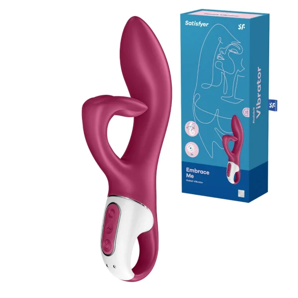 Satisfyer Embrace Me Silicone Rechargeable Flexible Dual Stimulation Vibrator - Berry