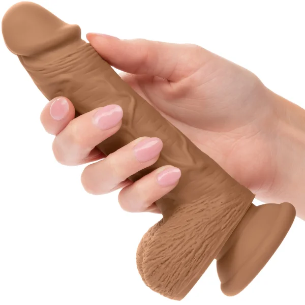 Silicone Studs Realistic 5" Suction Cup Dildo - Caramel