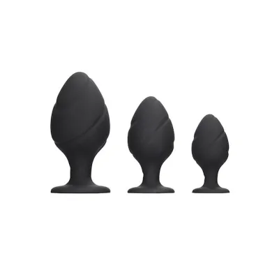 Swirled Butt Plug Set Black