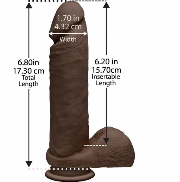 The D - Perfect D 8" Suction Cup Dildo by Doc Johnson - Chocolate
