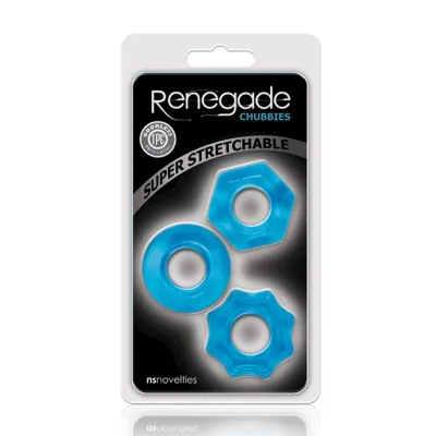 Renegade Chubbies Set Of 3 Cock Rings Blue