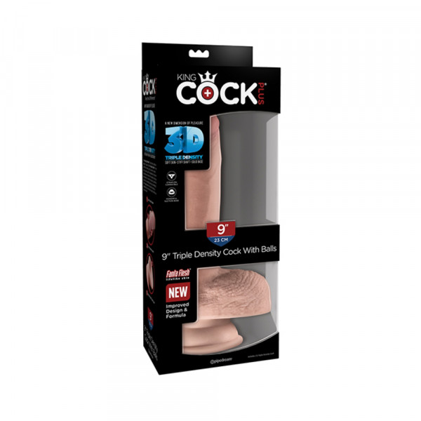 King Cock Triple Density 9 inches Cock, Balls Beige