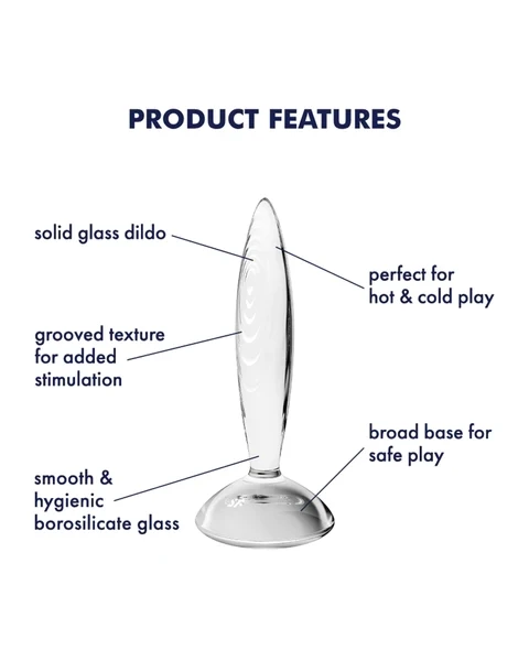 Satisfyer 7.5" Sparkling Crystal Glass Anal Plug - Clear