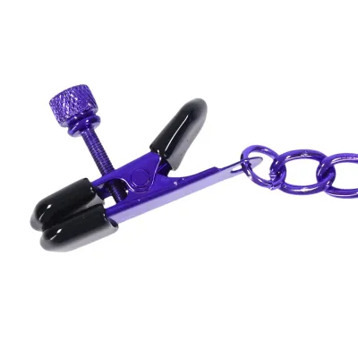 Merci Chained Up Nipple Clamps Violet black